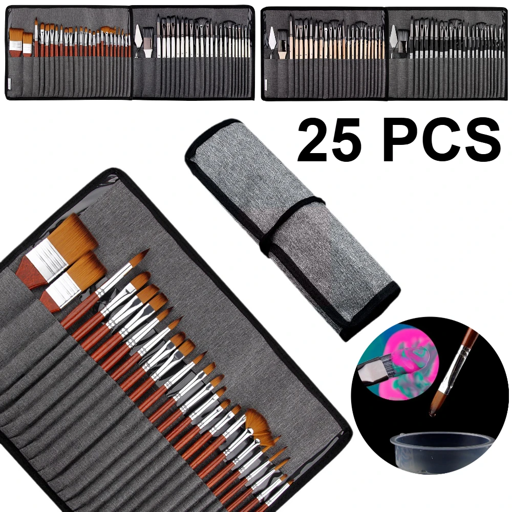 Gouache Paint Set - Juego de 25 Pinceles Profesionales con